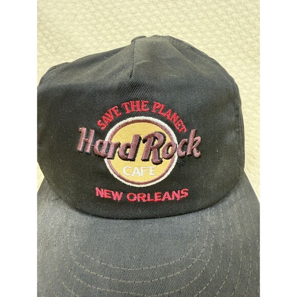 Hard Rock Café Black‎ Hat Cap New Orleans Save The Planet Adjustable Strap U.S.A - Picture 2 of 8